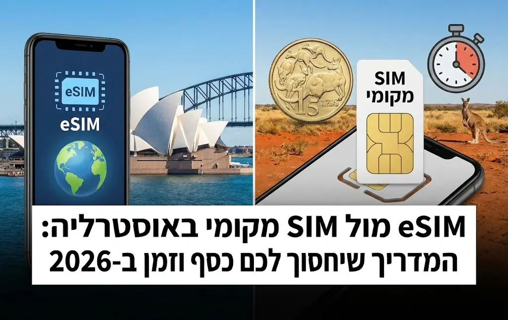 eSIM מול SIM מקומי באוסטרליה: המדריך שיחסוך לכם כסף וזמן ב-2026