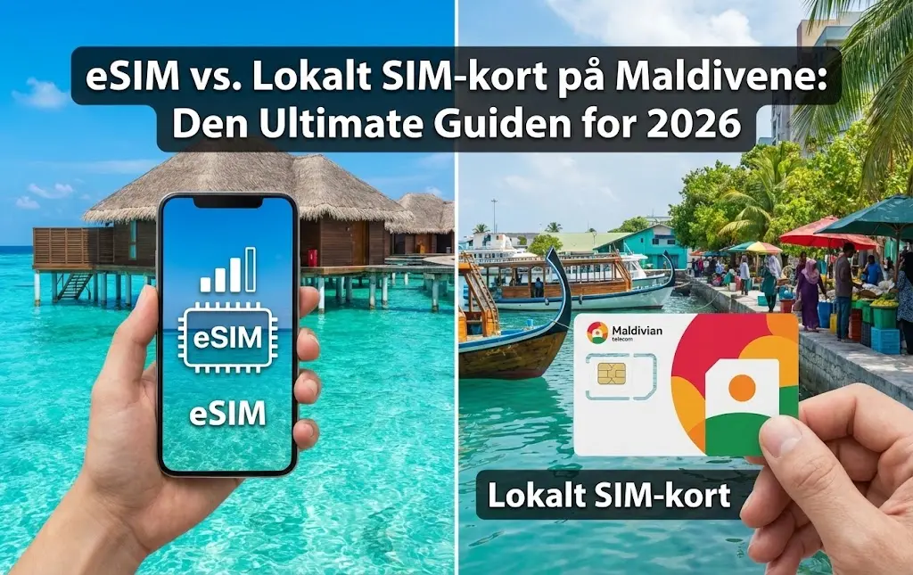 eSIM vs. Lokalt SIM-kort på Maldivene: Den Ultimate Guiden for 2026