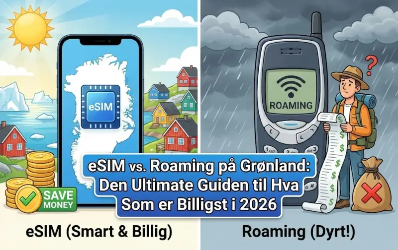 eSIM vs. Roaming på Grønland: Den Ultimate Guiden til Hva Som er Billigst i 2026