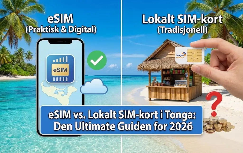 eSIM vs. Lokalt SIM-kort i Tonga: Den Ultimate Guiden for 2026