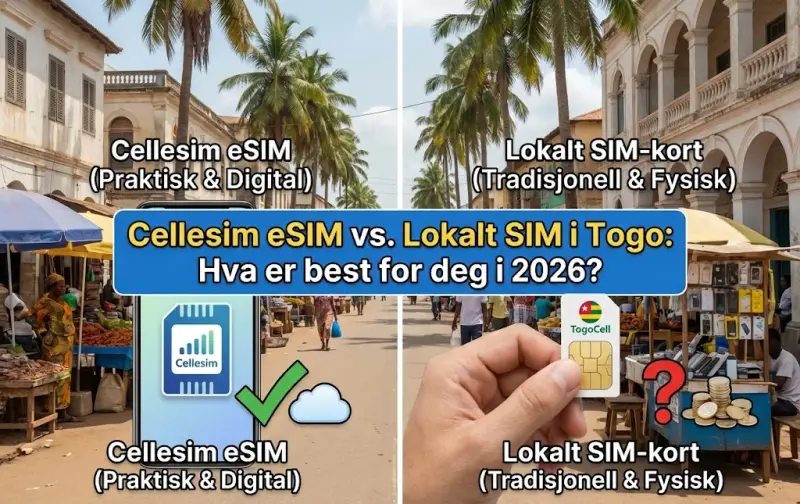 Cellesim eSIM vs. Lokalt SIM i Togo: Hva er best for deg i 2026?