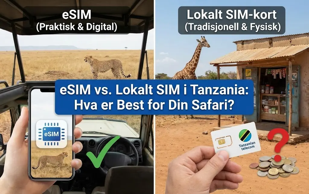 eSIM vs. Lokalt SIM i Tanzania: Hva er Best for Din Safari?