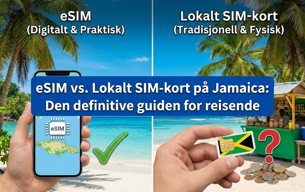 eSIM vs. Lokalt SIM-kort på Jamaica: Den definitive guiden for reisende