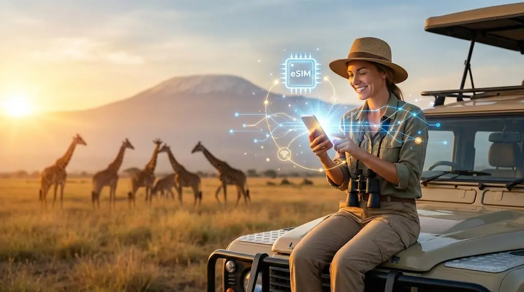 Mantente Conectado en Safari: La Mejor eSIM para Kenia y Tanzania 2026