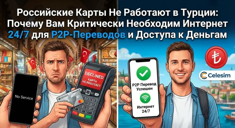 Российские Карты Не Работают в Турции: Почему Вам Критически Необходим Интернет 24/7 для P2P-Переводов и Доступа к Деньгам