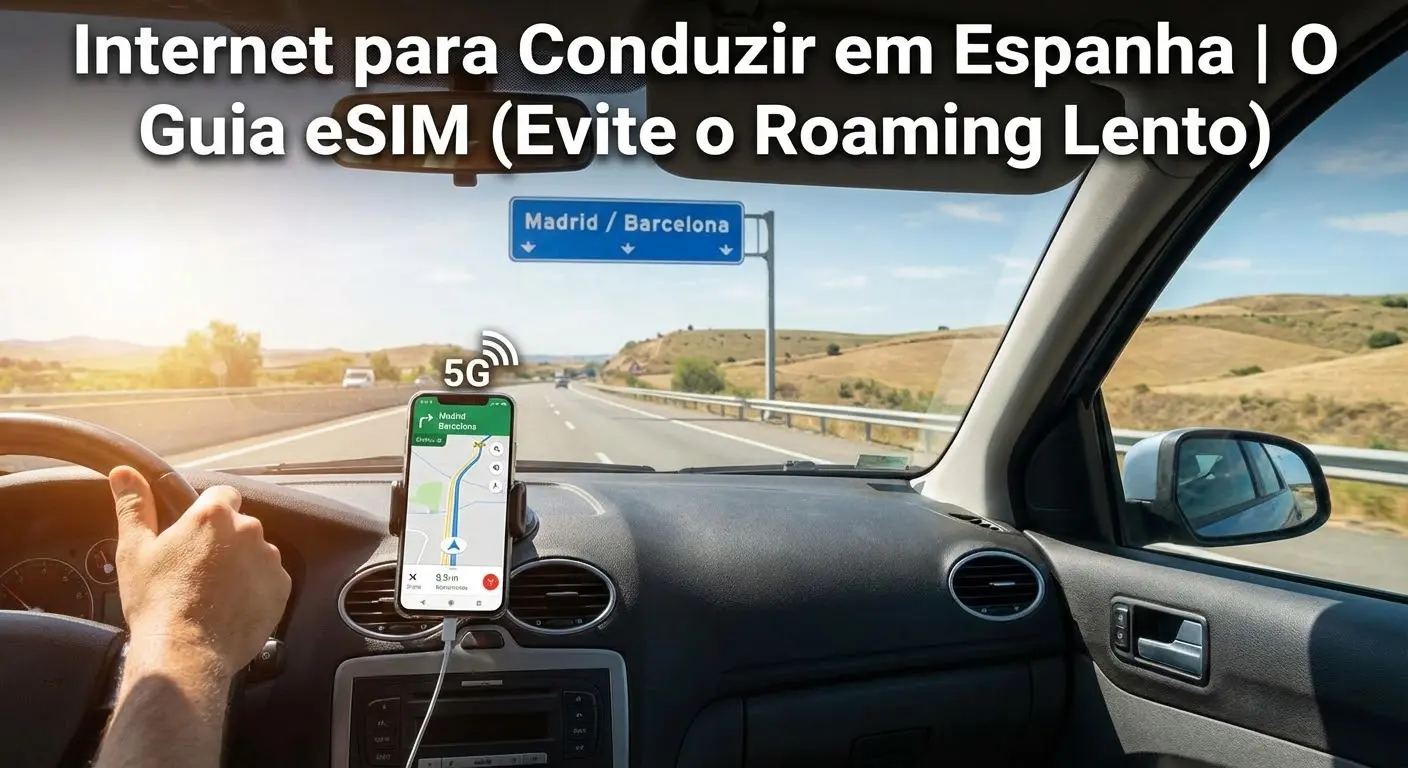 Internet para Conduzir em Espanha | O Guia eSIM (Evite o Roaming Lento)