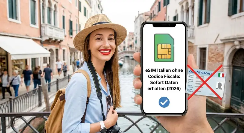 eSIM Italien ohne Codice Fiscale: Sofort Daten erhalten (2026)