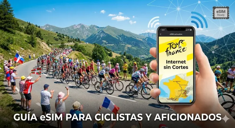 Internet sin Cortes en el Tour de Francia: Guía eSIM para Ciclistas y Aficionados