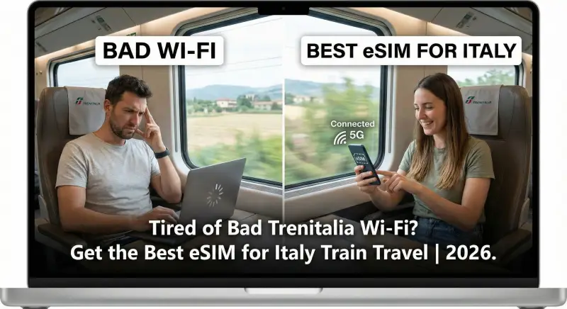 Tired of Bad Trenitalia Wi-Fi? Get the Best eSIM for Italy Train Travel | 2026