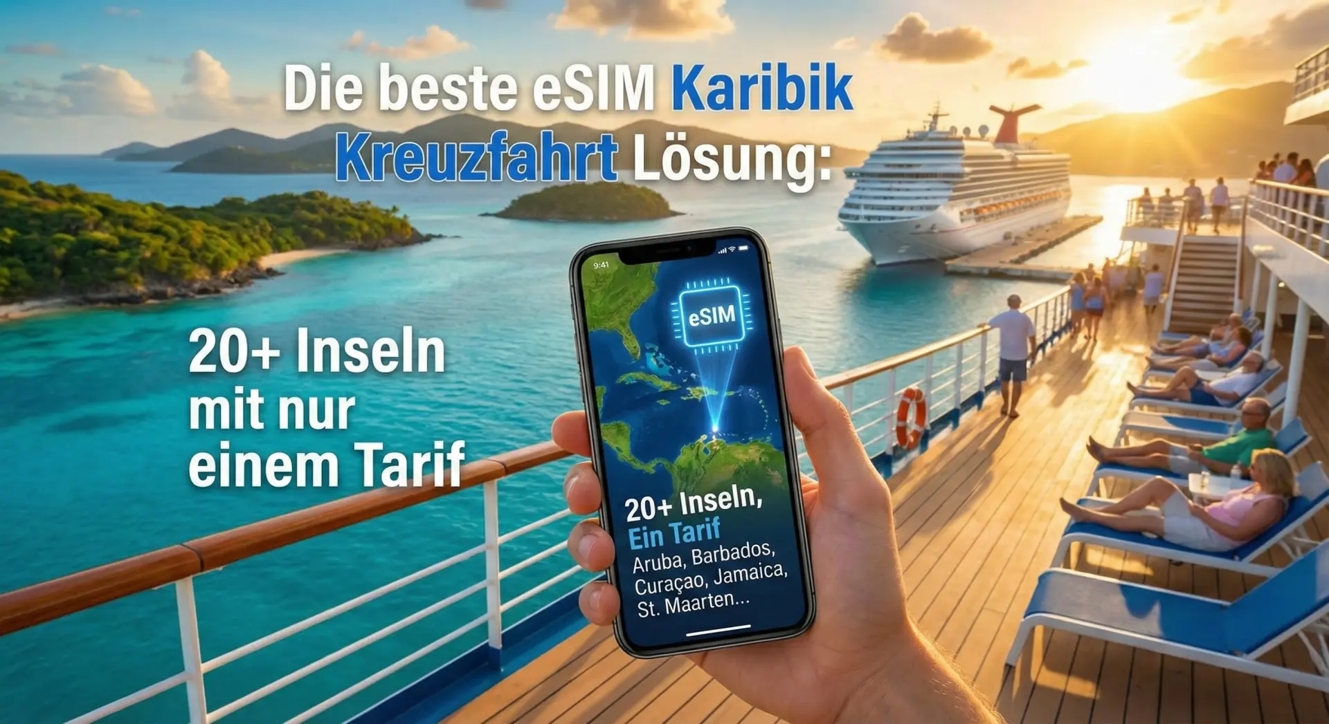 Die beste **eSIM Karibik Kreuzfahrt** Lösung: 20+ Inseln mit nur einem Tarif