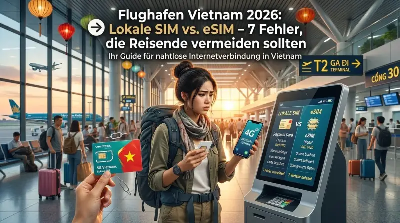 Flughafen Vietnam 2026: Lokale SIM vs. eSIM – 7 Fehler, die Reisende vermeiden sollten