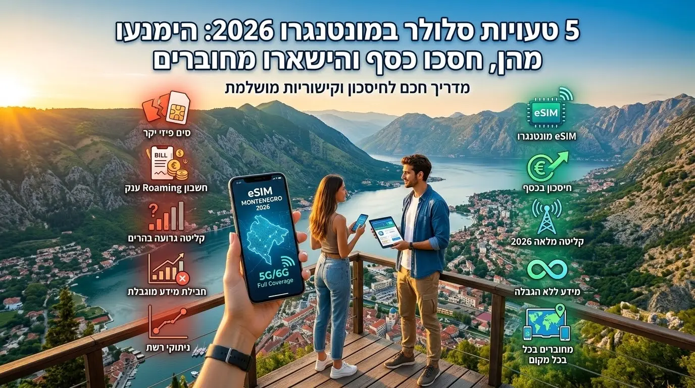 5 טעויות סלולר במונטנגרו 2026: הימנעו מהן, חסכו כסף והישארו מחוברים