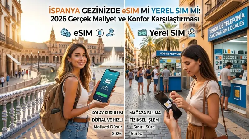 İspanya Gezinizde eSIM mi Yerel SIM mi: 2026 Gerçek Maliyet ve Konfor Karşılaştırması