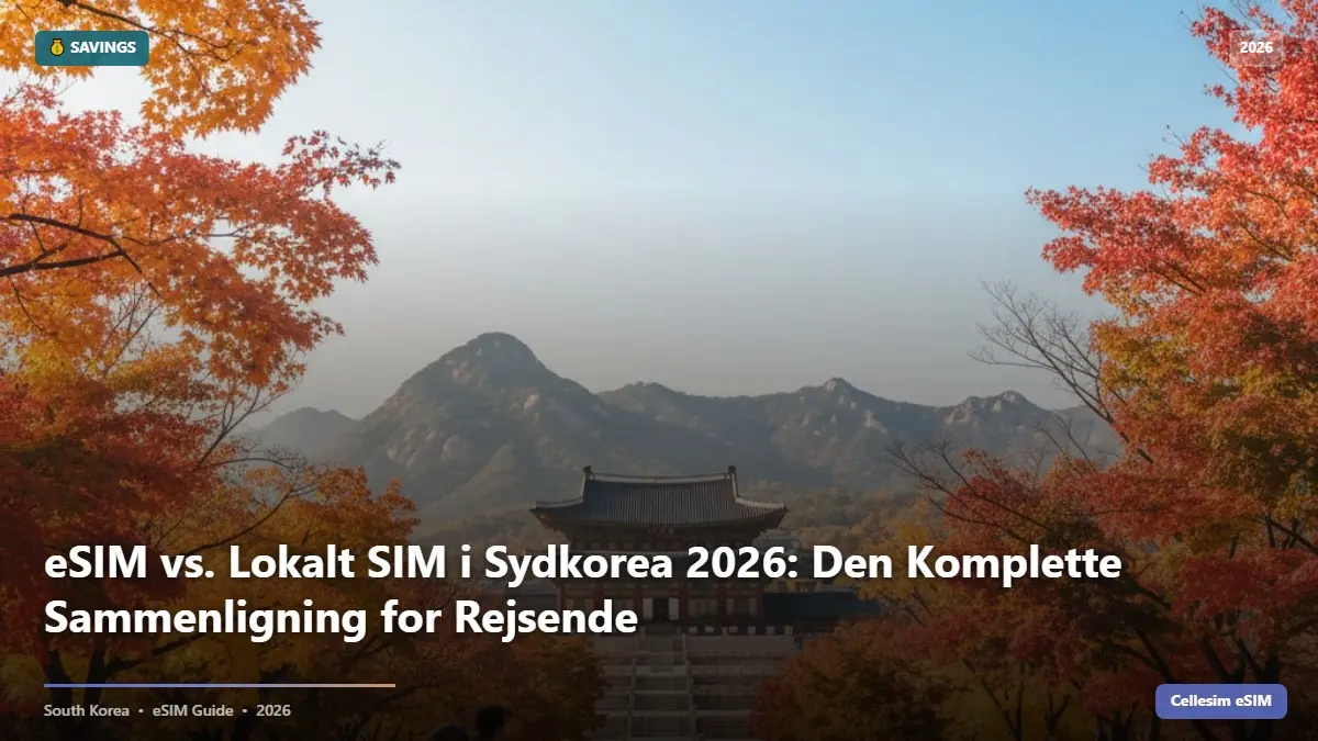 eSIM vs. Lokalt SIM i Sydkorea 2026: Den Komplette Sammenligning for Rejsende