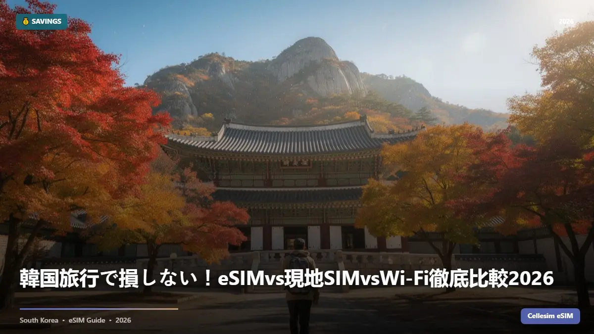 韓国旅行で損しない！eSIMvs現地SIMvsWi-Fi徹底比較2026