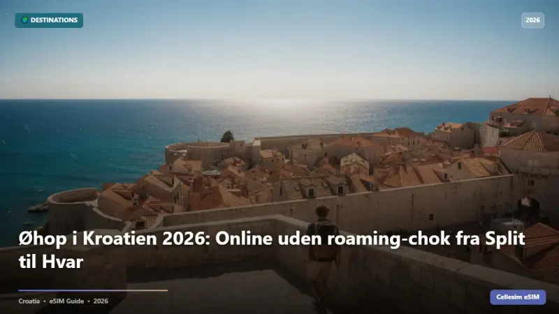 Øhop i Kroatien 2026: Online uden roaming-chok fra Split til Hvar