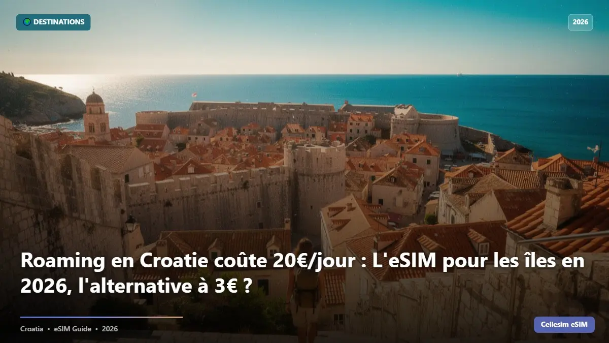 Roaming en Croatie coûte 20€/jour : L'eSIM pour les îles en 2026, l'alternative à 3€ ?