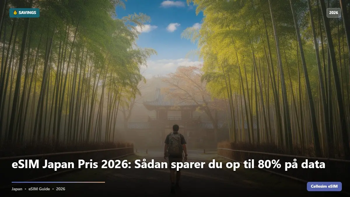 eSIM Japan Pris 2026: Sådan sparer du op til 80% på data
