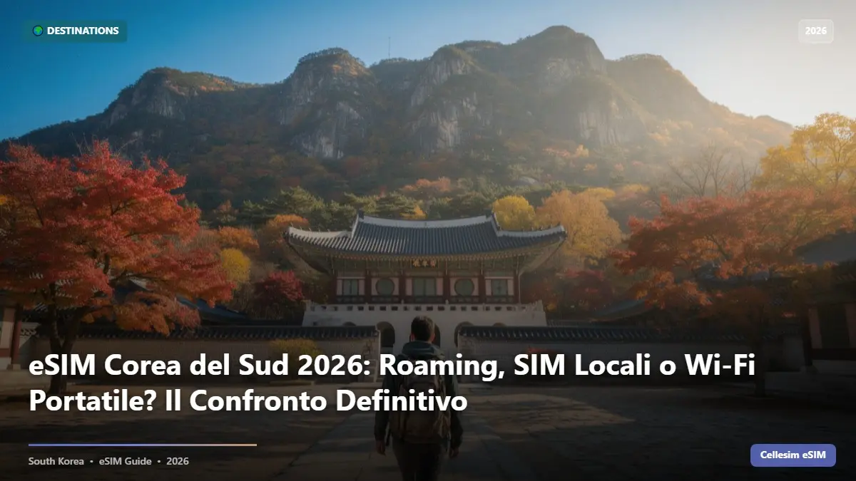 eSIM Corea del Sud 2026: Roaming, SIM Locali o Wi-Fi Portatile? Il Confronto Definitivo
