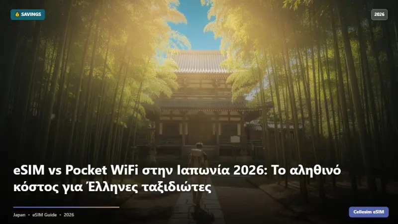 eSIM vs Pocket WiFi στην Ιαπωνία 2026: Το αληθινό κόστος για Έλληνες ταξιδιώτες