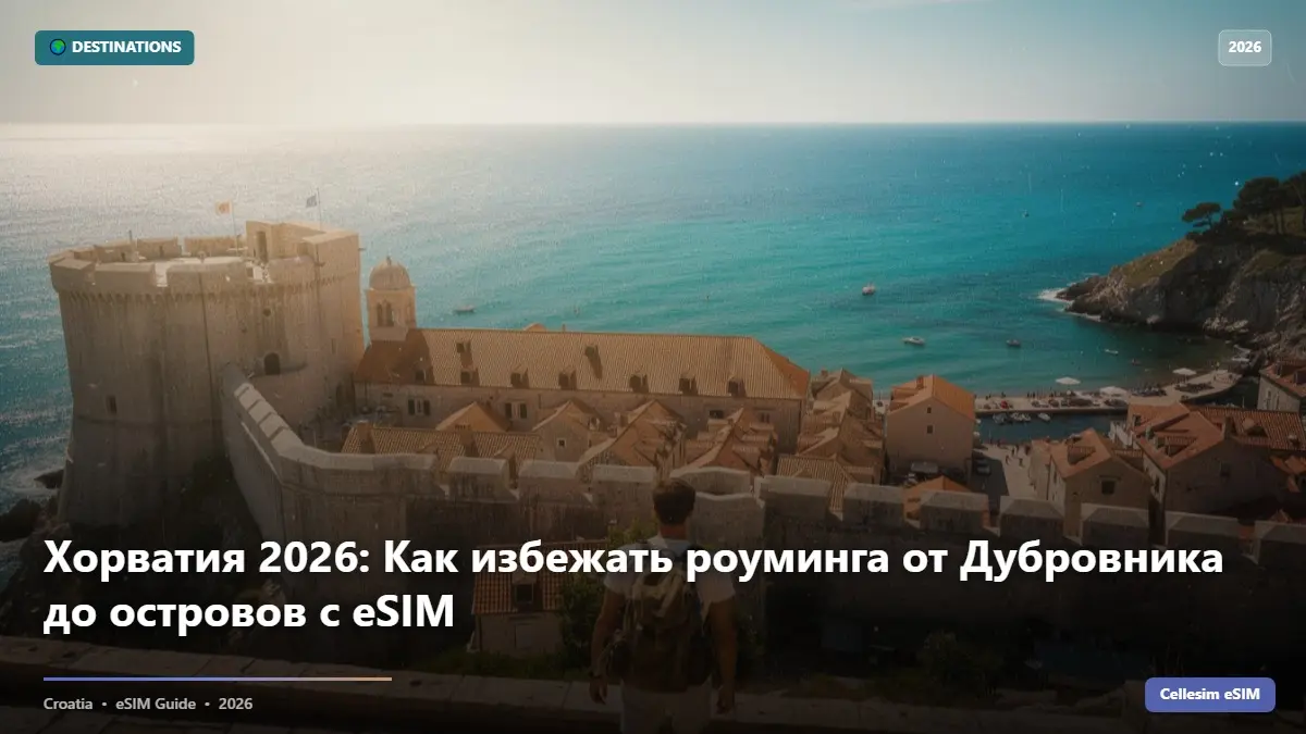 Хорватия 2026: Как избежать роуминга от Дубровника до островов с eSIM
