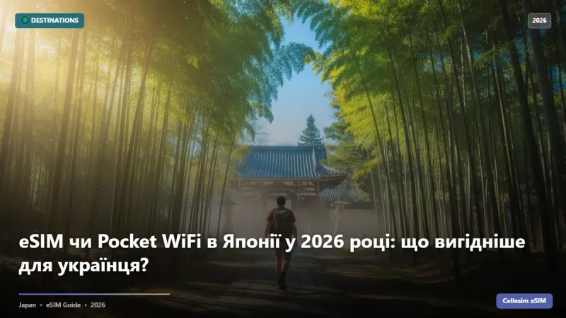 eSIM чи Pocket WiFi в Японії у 2026 році: що вигідніше для українця?