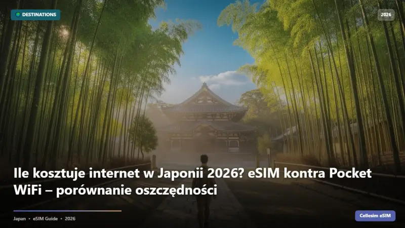Ile kosztuje internet w Japonii 2026? eSIM kontra Pocket WiFi – porównanie oszczędności