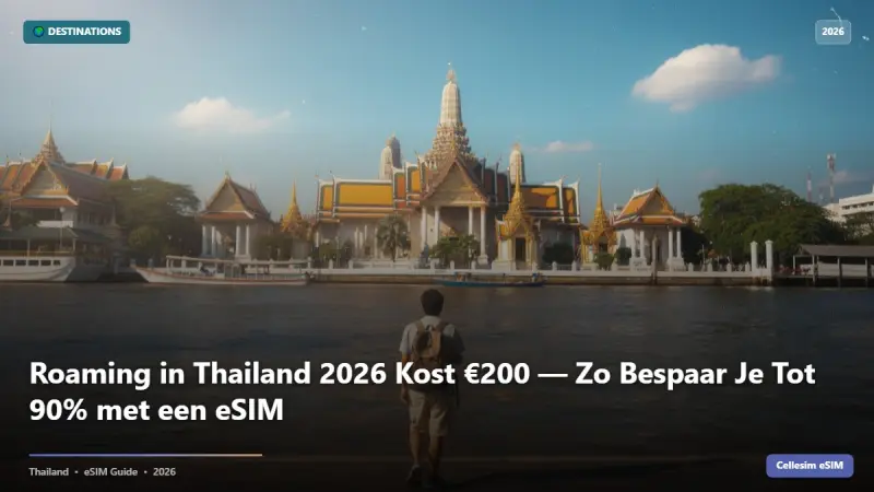 Roaming in Thailand 2026 Kost €200 — Zo Bespaar Je Tot 90% met een eSIM