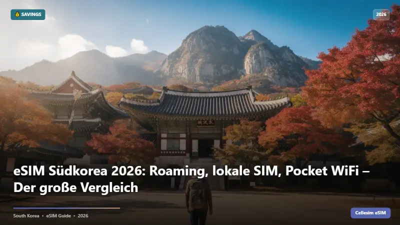eSIM Südkorea 2026: Roaming, lokale SIM, Pocket WiFi – Der große Vergleich