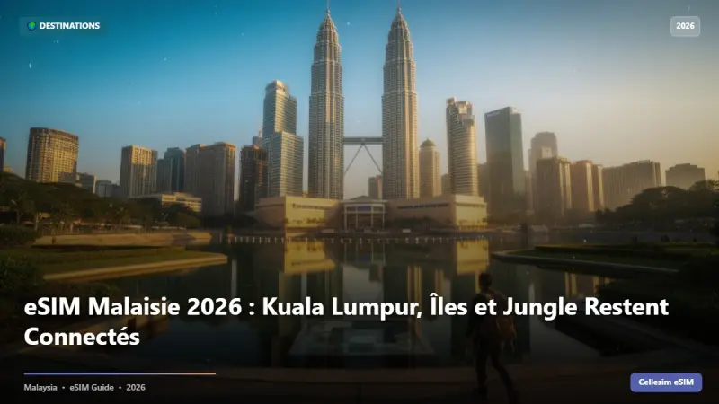 eSIM Malaisie 2026 : Kuala Lumpur, Îles et Jungle Restent Connectés