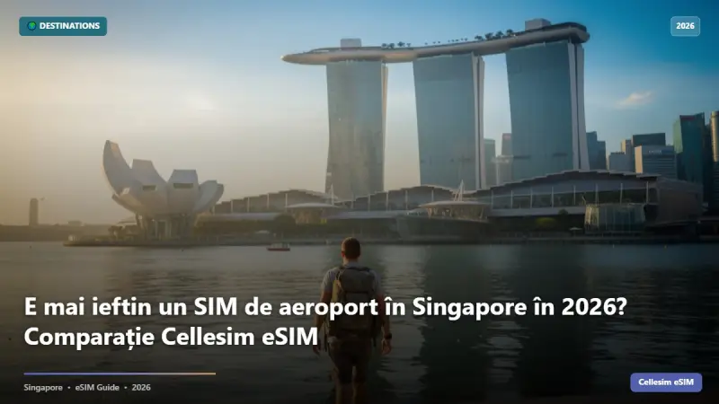 E mai ieftin un SIM de aeroport în Singapore în 2026? Comparație Cellesim eSIM
