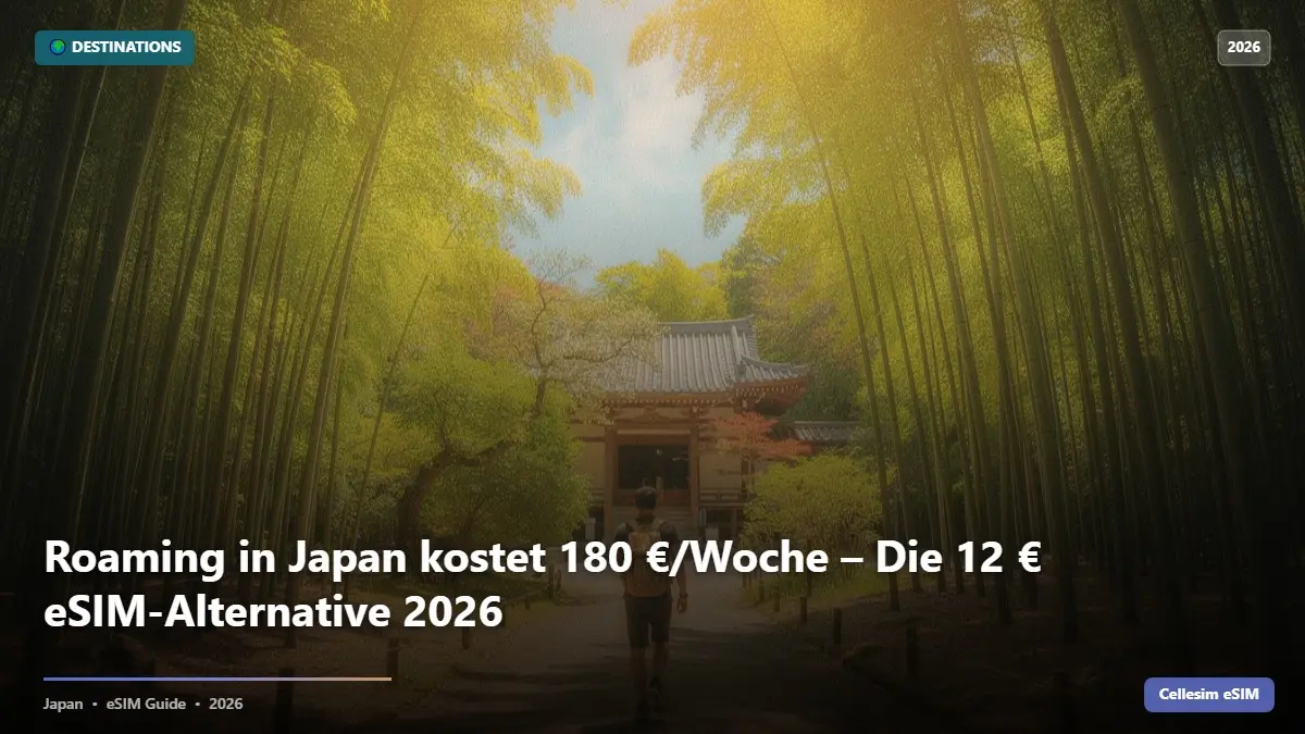 Roaming in Japan kostet 180 €/Woche – Die 12 € eSIM-Alternative 2026