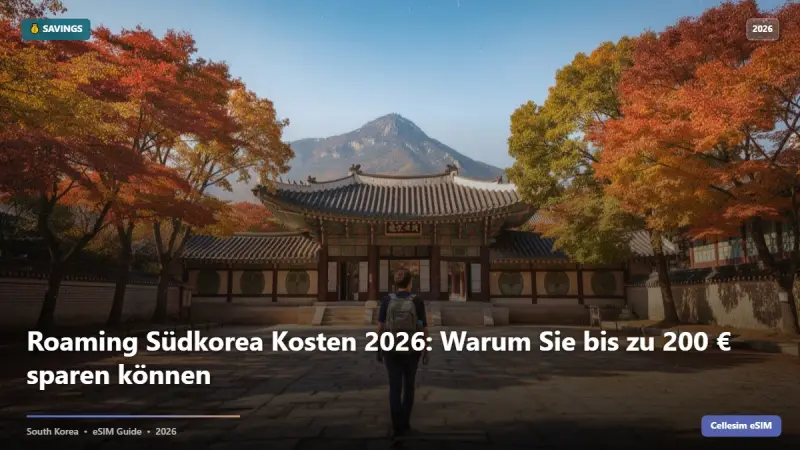 Roaming Südkorea Kosten 2026: Warum Sie bis zu 200 € sparen können