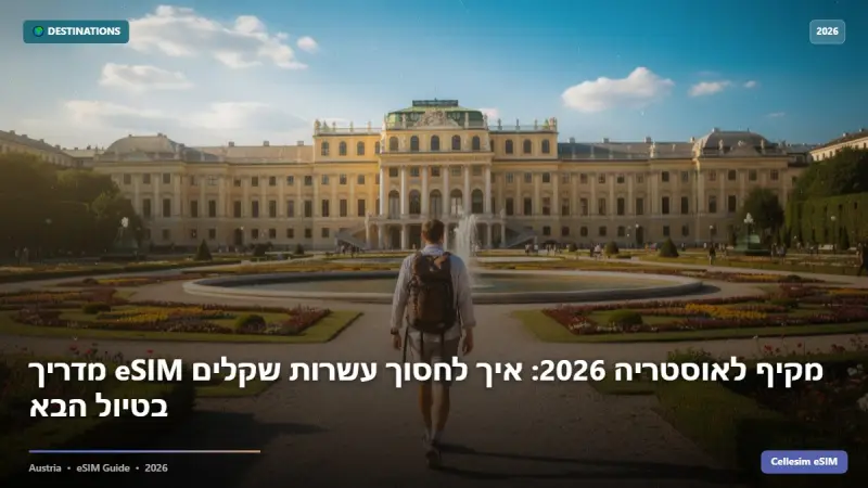 מדריך eSIM מקיף לאוסטריה 2026: איך לחסוך עשרות שקלים בטיול הבא
