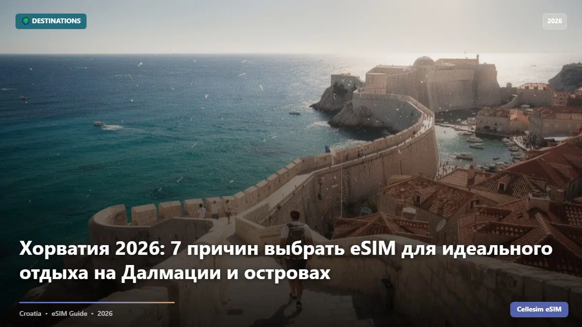 Хорватия 2026: 7 причин выбрать eSIM для идеального отдыха на Далмации и островах