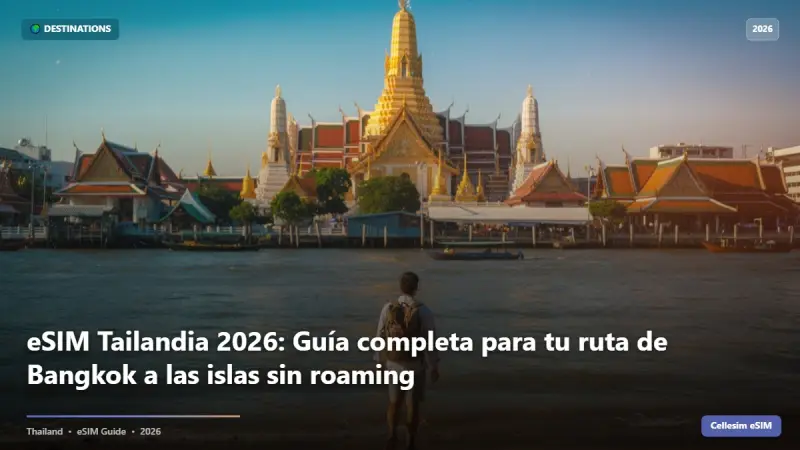 eSIM Tailandia 2026: Guía completa para tu ruta de Bangkok a las islas sin roaming