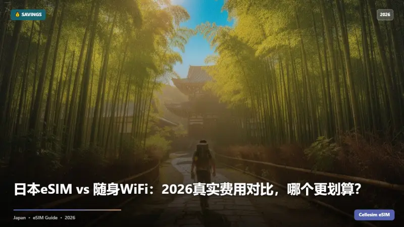 日本eSIM vs 随身WiFi：2026真实费用对比，哪个更划算？