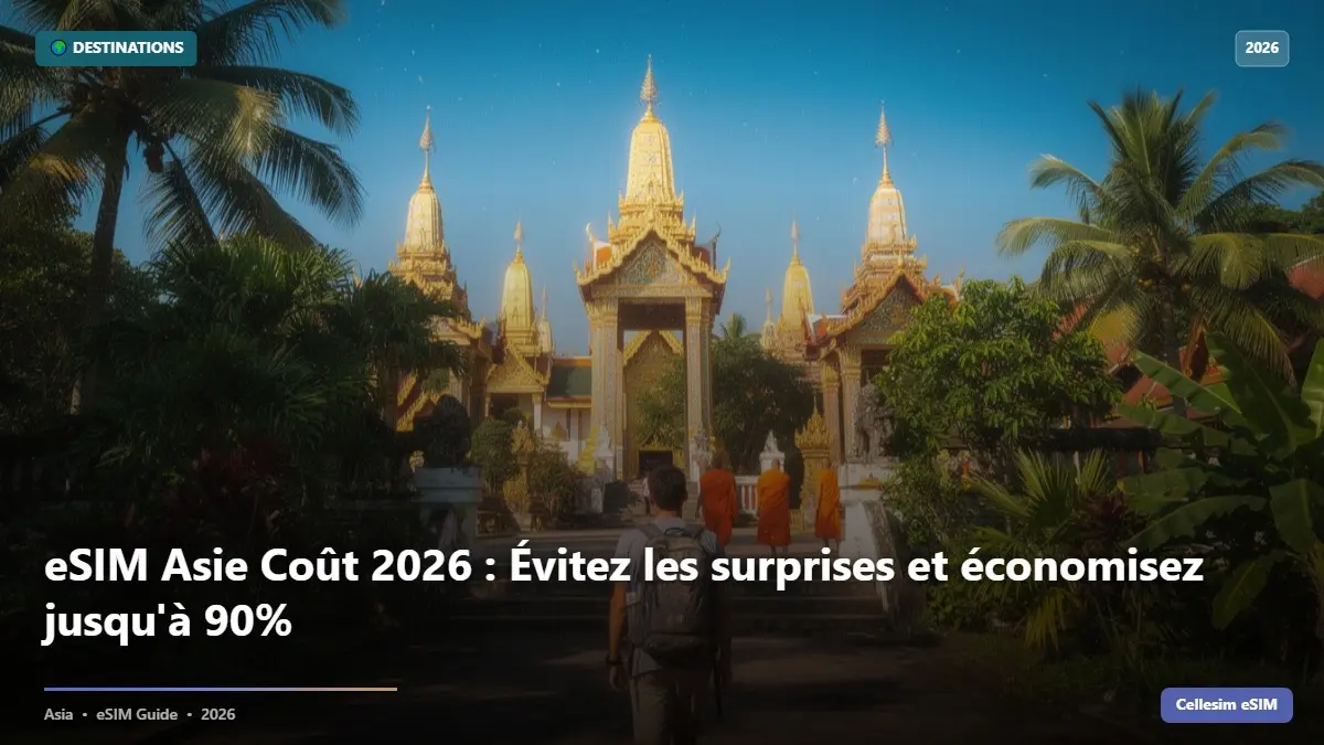 eSIM Asie Coût 2026 : Évitez les surprises et économisez jusqu'à 90%