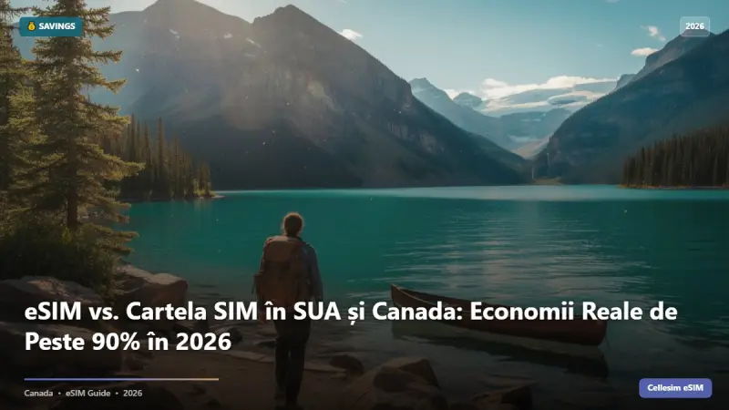 eSIM vs. Cartela SIM în SUA și Canada: Economii Reale de Peste 90% în 2026