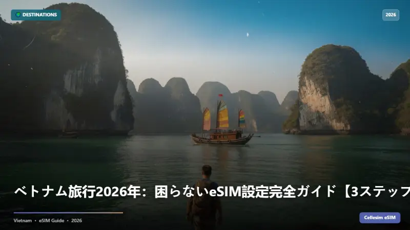 ベトナム旅行2026年：困らないeSIM設定完全ガイド【3ステップで完了】