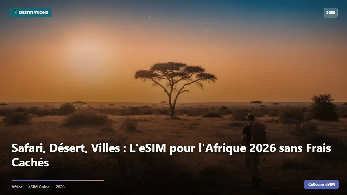 Safari, Désert, Villes : L'eSIM pour l'Afrique 2026 sans Frais Cachés