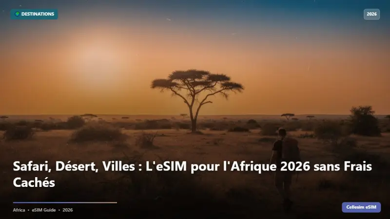 Safari, Désert, Villes : L'eSIM pour l'Afrique 2026 sans Frais Cachés