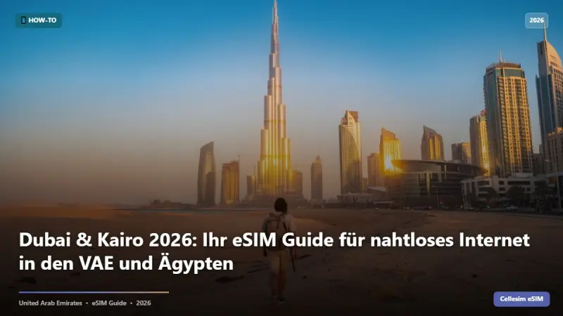 Dubai & Kairo 2026: Ihr eSIM Guide für nahtloses Internet in den VAE und Ägypten