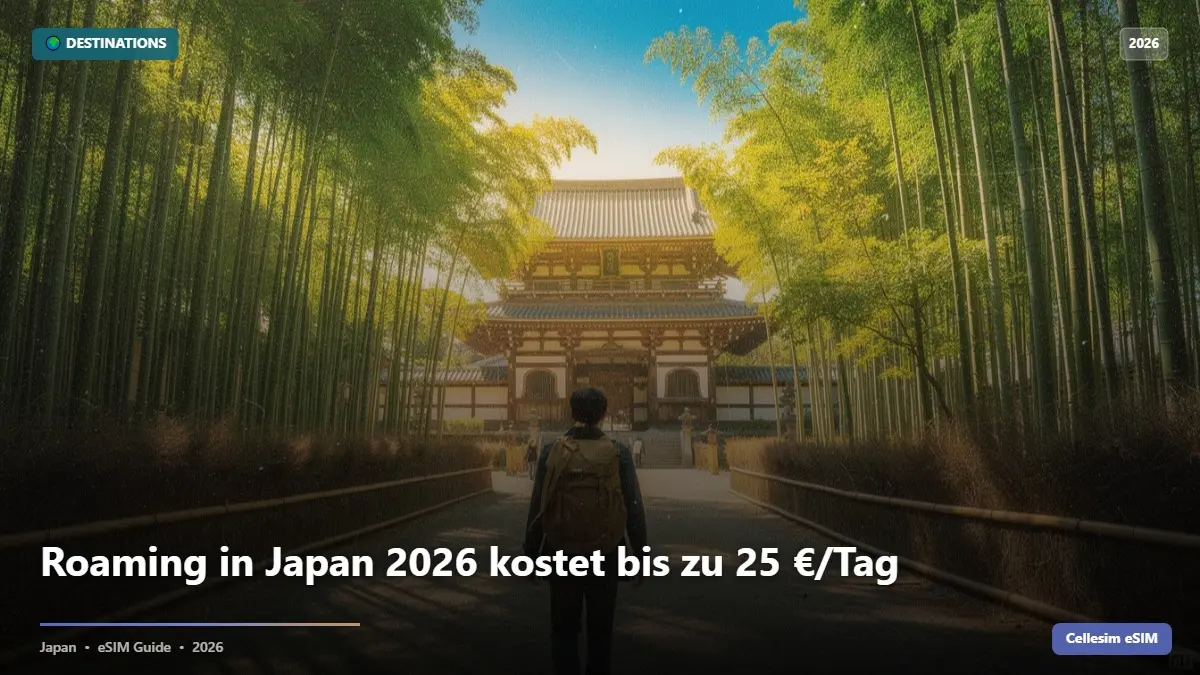 Roaming in Japan 2026 kostet bis zu 25 €/Tag – Cellesim eSIM ist Ihre smarte Alternative