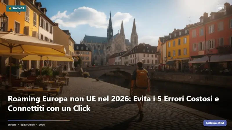 Roaming Europa non UE nel 2026: Evita i 5 Errori Costosi e Connettiti con un Click