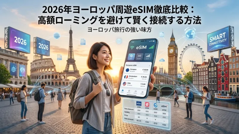 2026年ヨーロッパ周遊eSIM徹底比較：高額ローミングを避けて賢く接続する方法