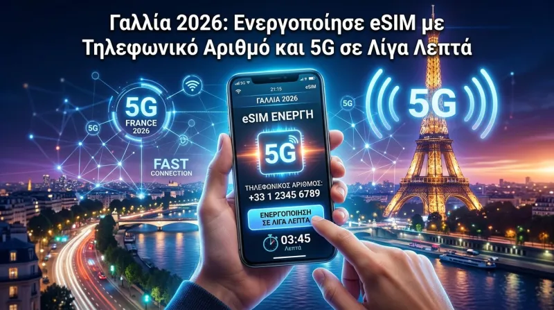 Γαλλία 2026: Ενεργοποίησε eSIM με Τηλεφωνικό Αριθμό και 5G σε Λίγα Λεπτά