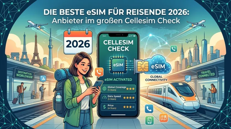 Die beste eSIM für Reisende 2026: Anbieter im großen Cellesim Check