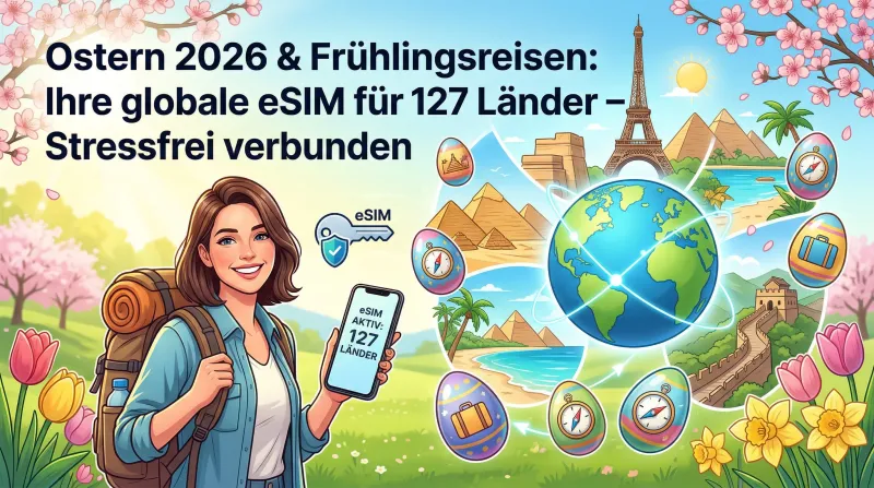 Ostern 2026 & Frühlingsreisen: Ihre globale eSIM für 127 Länder – Stressfrei verbunden