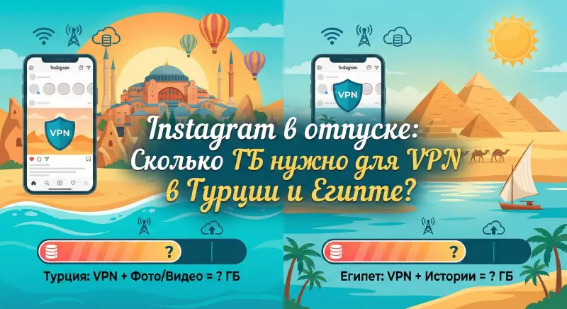 Instagram в отпуске: Сколько ГБ нужно для VPN в Турции и Египте?